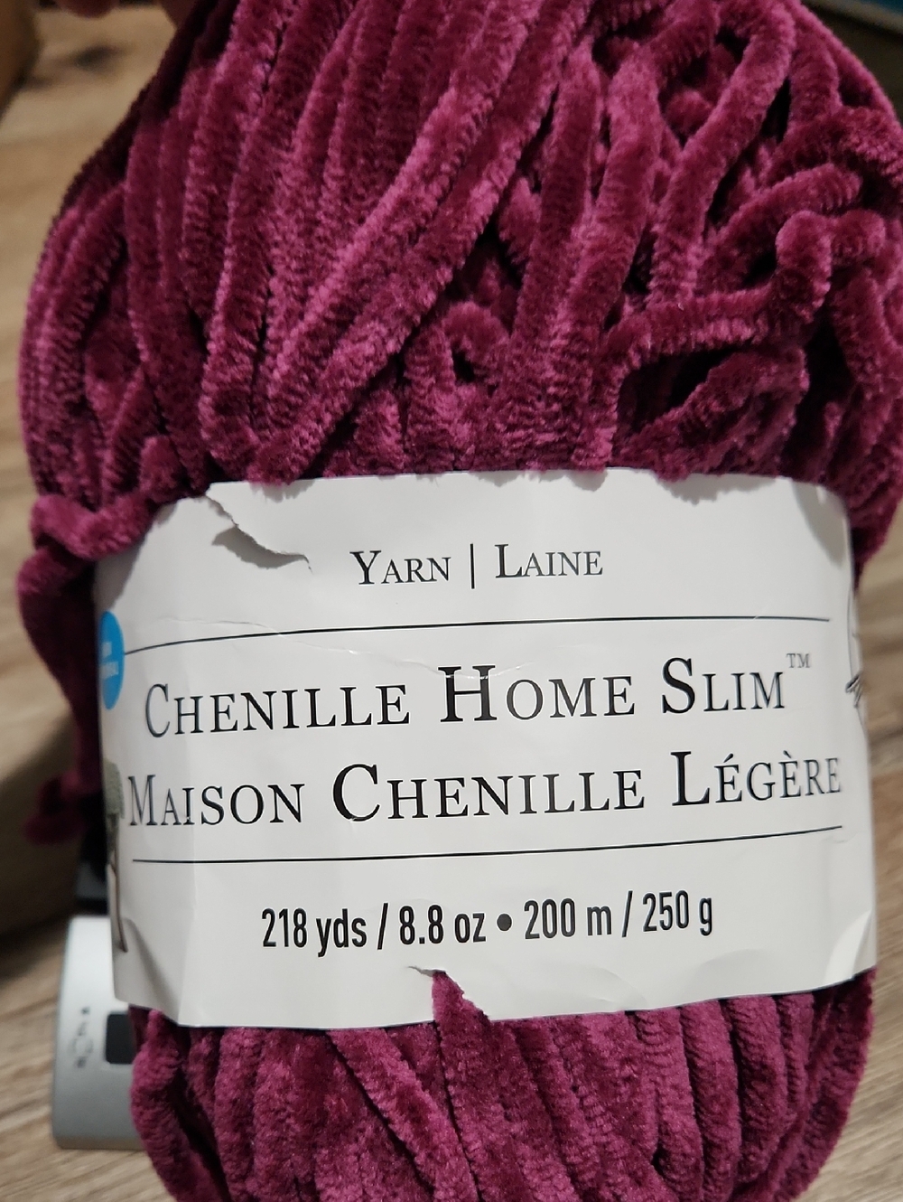 Loop & Threads Chenille Home Slim Chenille Yarn - Boysenberry